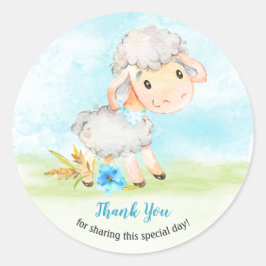 Adesivo Redondo Fazenda De Ovinos De Aquecedora Obrigado