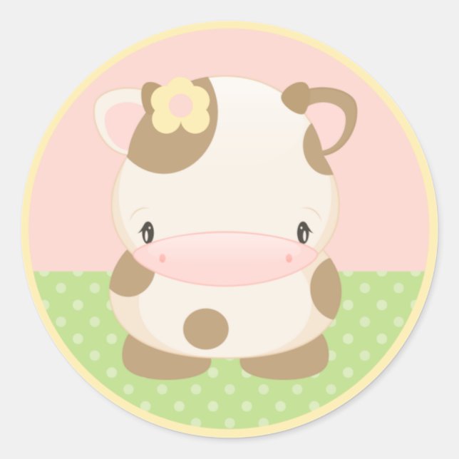 Adesivo Redondo Fazenda Diddles Moo-Cow Sticker (Frente)