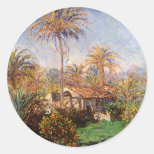 Adesivo Redondo Fazenda em Bordighera por Claude Monet