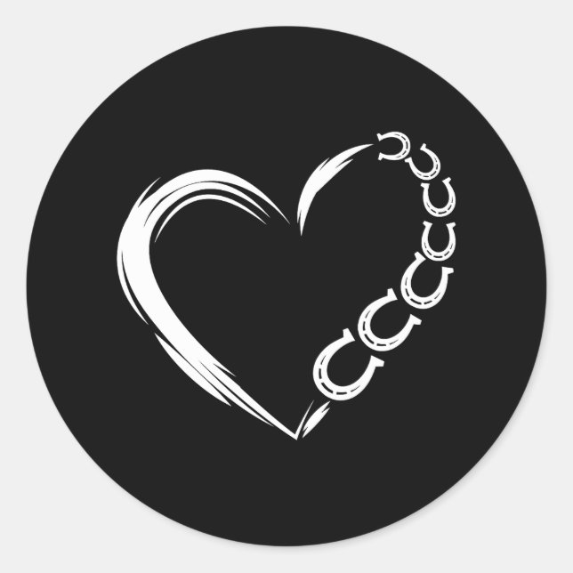 Adesivo Redondo Fazenda Farmer Ferradura Cardíaca Pôr Cavalo (Frente)