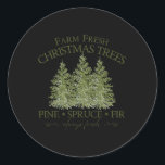 Adesivo Redondo Fazenda Fresca Árvores de Natal Pinheiras Pinheira<br><div class="desc">Fazenda Fresca Árvores de Natal Pinheiras Pulverizar Fir Sempre Fresco De Natal</div>