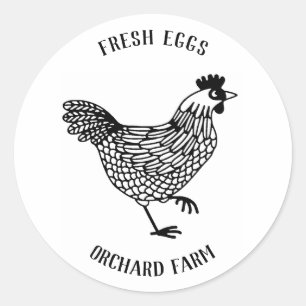 Adesivo Redondo Fazenda Hen Ovo