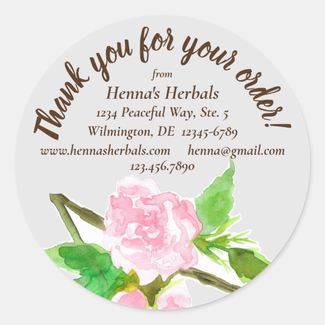 Adesivo Redondo Fazenda Herb Obrigado Pelo Seu Pedido (Frente)