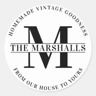 Adesivo Redondo Fazenda ou empresa básica da família Monograma