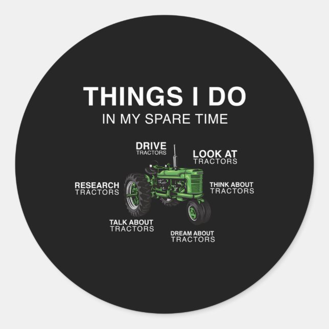 Adesivo Redondo Fazenda Trator Coisas Que Faço No Meu Agricultor D (Frente)