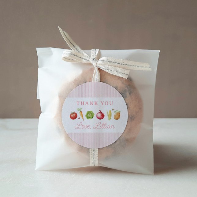 Adesivo Redondo Fazendeiros vendem legumes (Criador carregado)