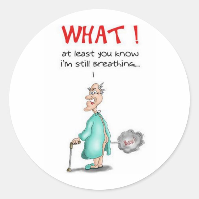 Adesivo Redondo Fazendo Fartura de Velho (Frente)