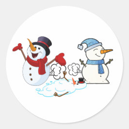 Adesivo Redondo Fazendo Snowmen