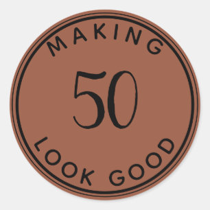 Adesivo Redondo Fazer 50 Parecem bons 50º Festa de aniversário Ter
