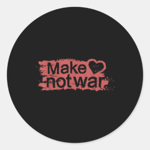 Adesivo Redondo Fazer Amor Não Guerra - Fazer Amor, Não Guerra