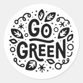 Adesivo Redondo Fazer citações ecológicas verdes