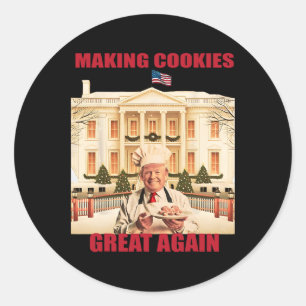 Adesivo Redondo Fazer Cookie Excelente Novamente Engraçado Trump L