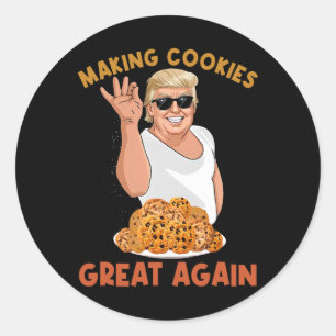 Adesivo Redondo Fazer Cookie Excelente Novamente Engraçado Trump T