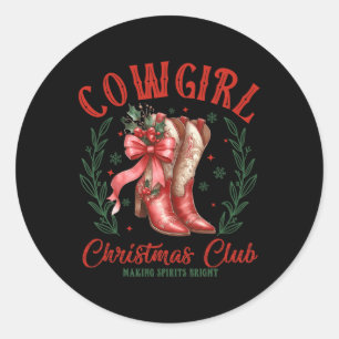Adesivo Redondo Fazer do Clube de Natal da Cowgirl Espíritos Brilh