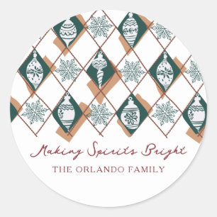 Adesivo Redondo Fazer Espirita Férias Verdes Brilhantes Baking