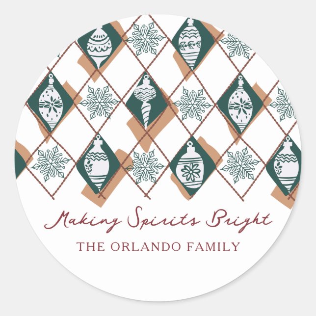 Adesivo Redondo Fazer Espirita Férias Verdes Brilhantes Baking (Frente)
