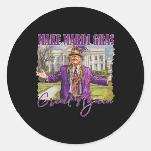 Adesivo Redondo Fazer Excelente Mardi Gras Novamente Trump Miçanga