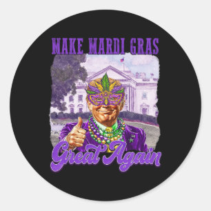 Adesivo Redondo Fazer Excelente Mardi Gras Novamente Trump Miçanga