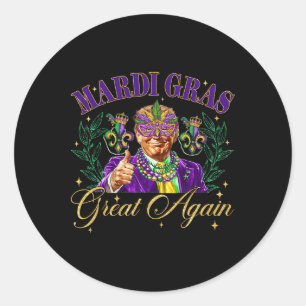 Adesivo Redondo Fazer Excelente Mardi Gras Novamente Trump Miçanga