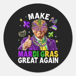 Adesivo Redondo Fazer Excelente Mardi Gras Novamente Trump Miçanga