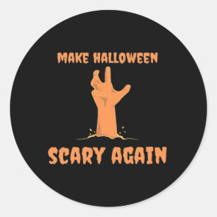 Adesivo Redondo Fazer o Halloween Assustar Novamente Zombie Trumpk
