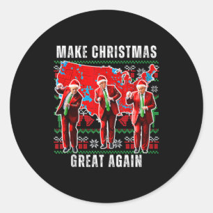 Adesivo Redondo Fazer o Natal Grande Novamente Trump Pijamas Tanqu