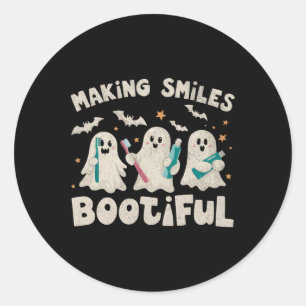 Adesivo Redondo Fazer sorri Bootizando Halloween Engraçado Ghost D
