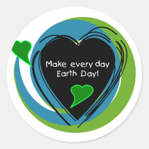 Adesivo Redondo Fazer Todos os Dias o Dia da Terra