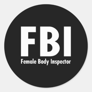 Adesivo Redondo - Fbi Female Body Inspetor