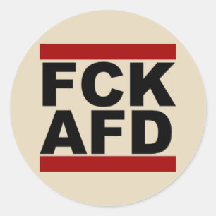 Adesivo Redondo “Fck AfD”, autocolante redondo
