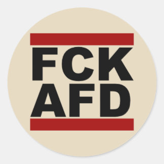 Adesivo Redondo “Fck AfD”, autocolante redondo