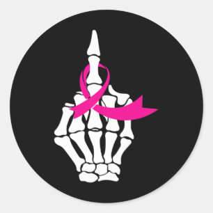 Adesivo Redondo Fck Break Cancer Médio Finger Fita Rosa Fita Aware