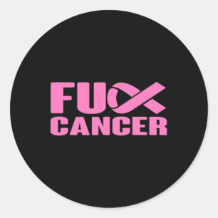 Adesivo Redondo Fck Cancer Rosa Fita Fita Sensibilização Do Cancer