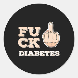 Adesivo Redondo Fck Diabetes - Combater a Consciência do Guerreiro
