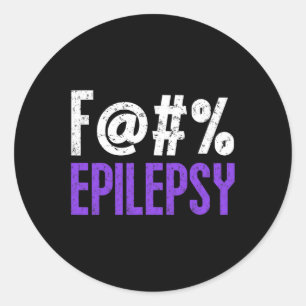 Adesivo Redondo Fck Epilepsy Awarness Mês Briso Roxo