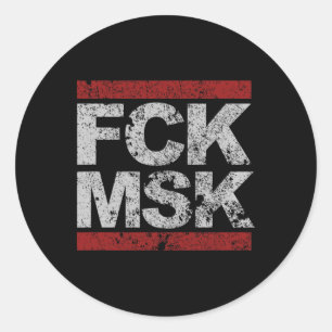 Adesivo Redondo Fck Msk Distante