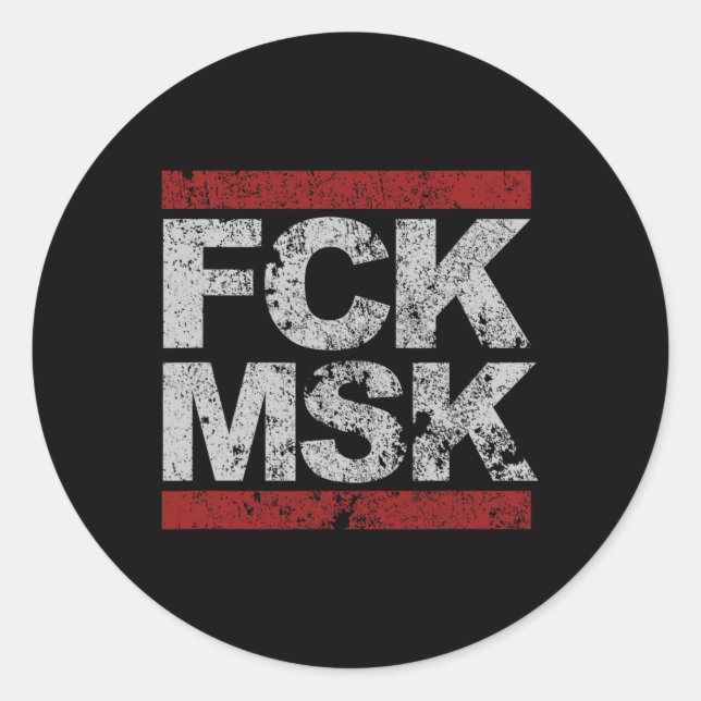 Adesivo Redondo Fck Msk Distante (Frente)
