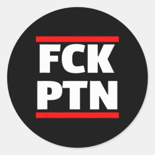 Adesivo Redondo Fck Ptn Eu Apoio a Ucrânia