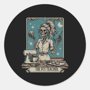 Adesivo Redondo Fcs Professora Skeleton Halloween Family E Consumi
