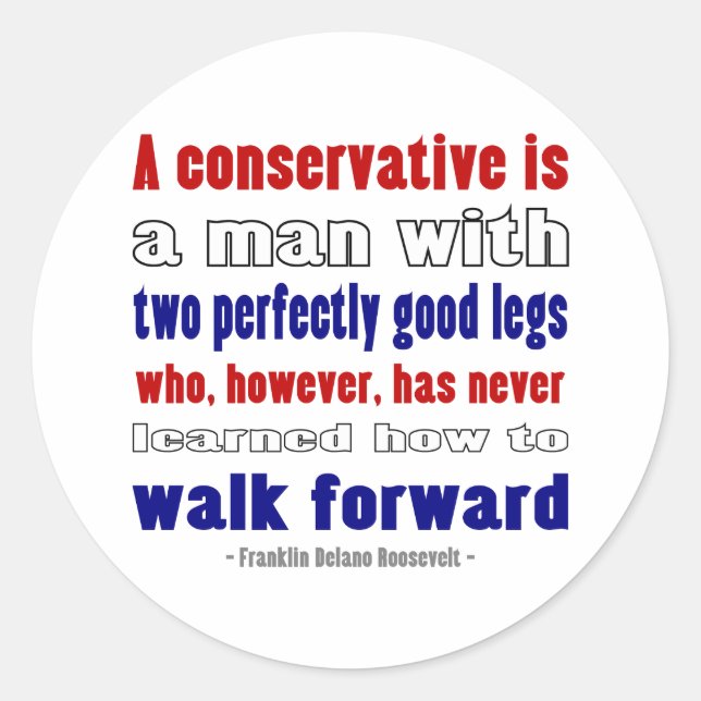 Adesivo Redondo FDR Define Conservadores Mais Sombrios (Frente)