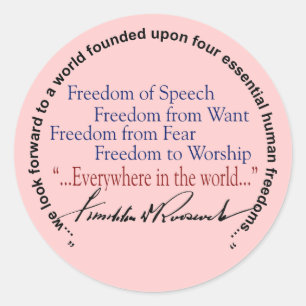 Adesivo Redondo FDR Quatro Liberdade Homenagem