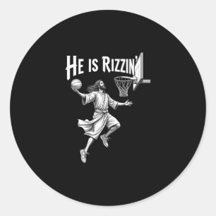 Adesivo Redondo Fé Cristã Ele Está Rizzin Jesus Sketll Hoop