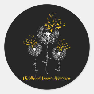 Adesivo Redondo Fé da Consciência do Cancer Infantil Esperança Ama