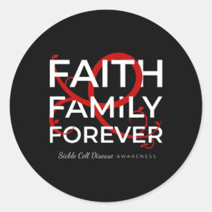 Adesivo Redondo Fé da Família Faith Vermelha Faith, Consciência da