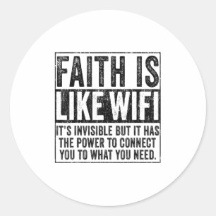 Adesivo Redondo Fé É Como Deus Wifi Jesus Cristão Religioso F