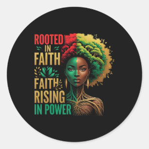 Adesivo Redondo Fé Enraizada Afro Deus Melanina Africana Rainha