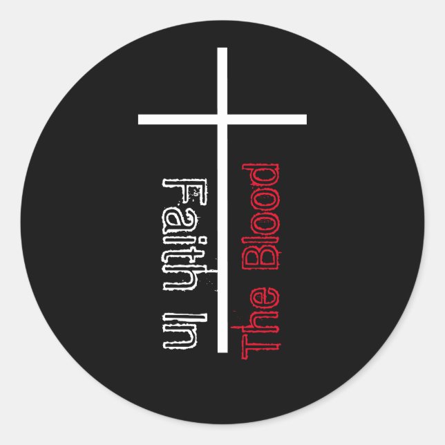 Adesivo Redondo Fé Na Cruz Cristã Sanguínea (Frente)
