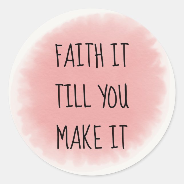 Adesivo Redondo Fé Rosa (Frente)