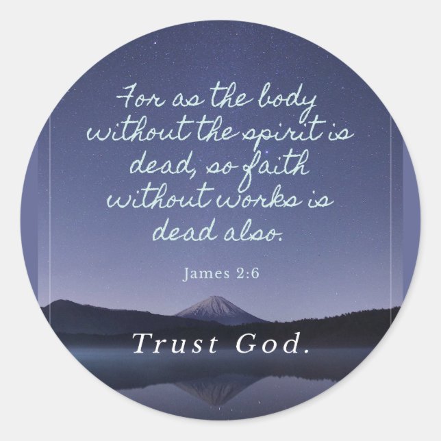 Adesivo Redondo Fé sem Obras é Morta (Frente)
