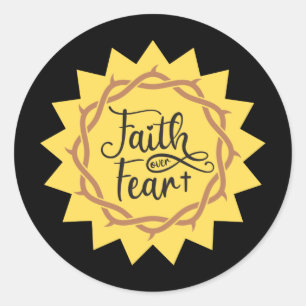 Adesivo Redondo fé sobre medo